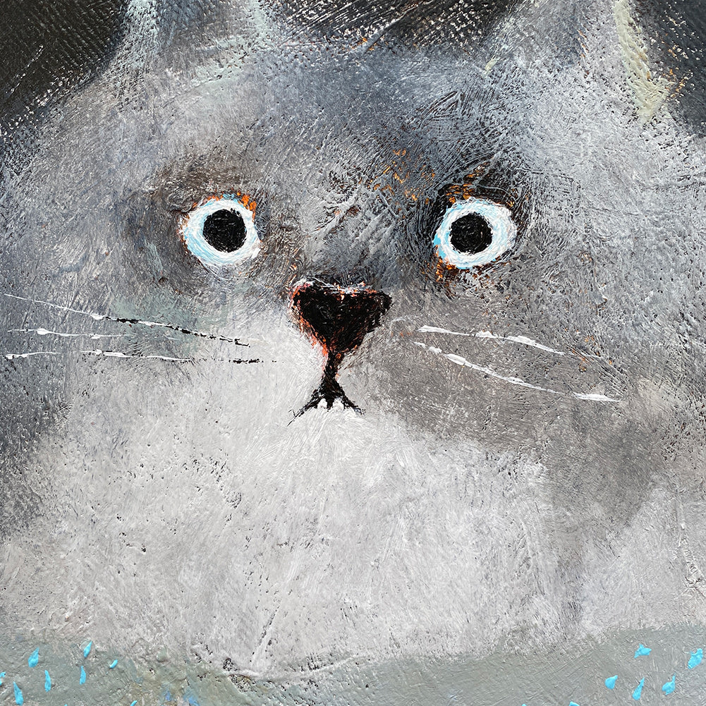 Surprised Grey Cat – Original